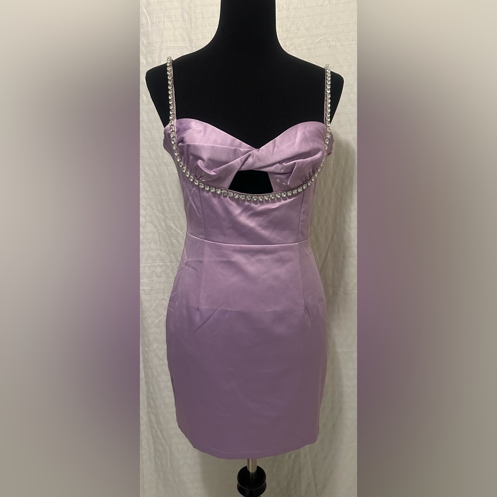 RUNAWAY SERAFINA MINI DRESS LILAC SIZE S - Picture 2 of 7